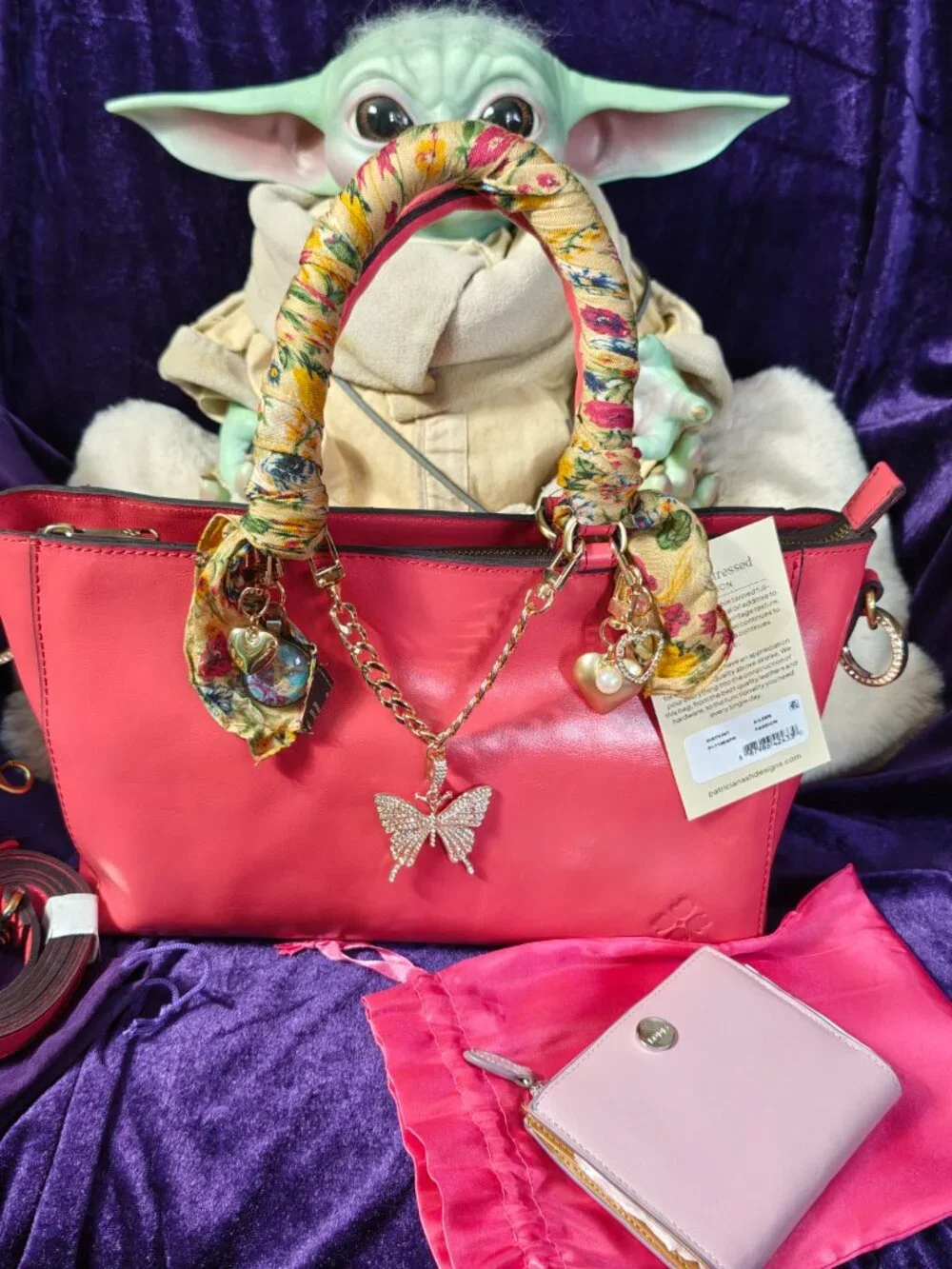 Patricia Nash Top-Handle/Crossbody Aileen in Passion Pink & Scarf (new)